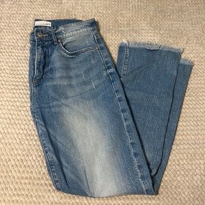 LOFT Straight Crop Ripped Jeans